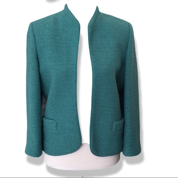 Lord & Taylor Jackets & Blazers - Vintage NWT Lord & Taylor Turquoise Teal Open Front Blazer Jacket